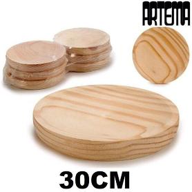 30 CMS PLATO DE MADERA PARA PULPO A FEIRA ARTEMA - PAQUETE 6 UNIDADES