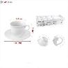 ESTUCHE 6 TAZAS CAFE CORTADO VINTAGE CON 6 PLATOS SIMILAR ARCOPAL BLANCO KMTSTYLE