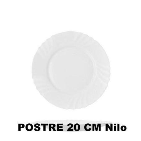 20 CMS NILO PLATO POSTRE ECONOMICO  SIMILAR ARCOPAL BLANCO  COK  - PAQUETE 6 UNIDADES