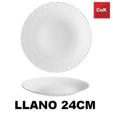 24 CMS PLATO LLANO SIMILAR ARCOPAL  BLANCO ECONOMICO COK TITAN - PAQUETE 6 UNIDADES
