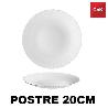 20 CMS PLATO POSTRE ECONOMICO  SIMILAR ARCOPAL BLANCO MOD TITAN COK  - PAQUETE 6 UNIDADES