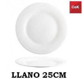 25 CMS ELBA PLATO LLANO SIMILAR ARCOPAL  BLANCO ECONOMICO COK - PAQUETE 6 UNIDADES
