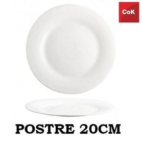 20 CMS ELBA PLATO POSTRE SIMILAR ARCOPAL  BLANCO ECONOMICO COK  - PAQUETE 6 UNIDADES