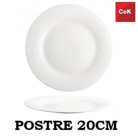 20 CMS ELBA PLATO POSTRE SIMILAR ARCOPAL  BLANCO ECONOMICO COK  - PAQUETE 6 UNIDADES