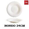 24 CMS ELBA PLATO HONDO SIMILAR ARCOPAL  BLANCO ECONOMICO COK  - PAQUETE 6 UNIDADES