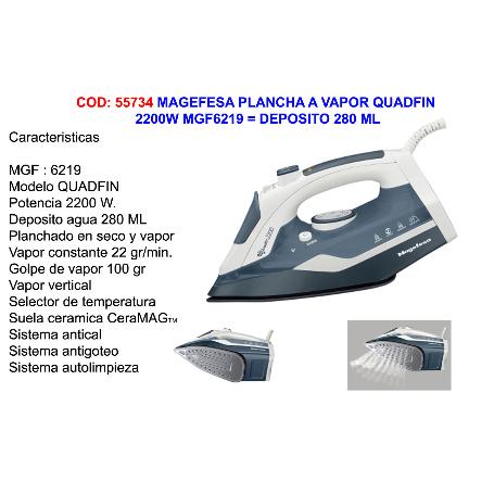 MAGEFESA PLANCHA VAPOR 2200 QUADFIN 2200W MGF6219