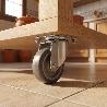 RUEDA GIRATORIA CROSS ARO DE GOMA Ø50 PLÁSTICO ZINCADO