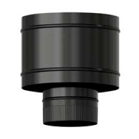 ESTUFA SOMBRERETE TERMINAL ANTIRREVOCANTE NEGRO MATE 90º Ø 100 AVM100