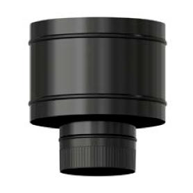 ESTUFA SOMBRERETE TERMINAL ANTIRREVOCANTE NEGRO MATE 90º Ø 110 AVM110