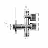 LLAVE DE ESCUADRA DOBLE SALIDA 3/4 Y 3/8. ENTRADA DE 1/2. LLAVE DE PASO DOBLE, LLAVE ANGULAR DOBLE, TOMA LAVADORA D