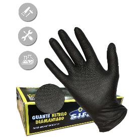 GUANTE SIFER NITRILO 9,5GR 8M DIAMANTADO NEGRO-LION C-50 U T-M