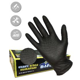 GUANTE SIFER NITRILO 9,5GR 8M DIAMANTADO NEGRO-LION C-50 U T-L