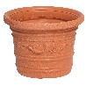 SATURNIA MACETERO RESINA REDONDO, COLOR TERRACOTA, RESISTENTE, IDEAL EXTERIOR, 40 CM DIAMETRO.