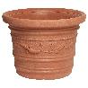 SATURNIA MACETERO RESINA REDONDO, COLOR TERRACOTA, RESISTENTE, IDEAL EXTERIOR, 50 CM DIAMETRO.