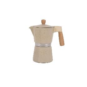 CAFETERA ITALIANA DE INDUCCIÓN BEIGE CON GRANITO 6 TAZAS