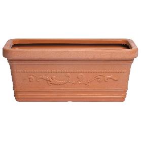 SATURNIA MACETERO RESINA RECTANGULAR, COLOR TERRACOTA, RESISTENTE, IDEAL EXTERIOR, 80X40CM.