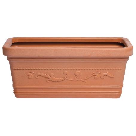 SATURNIA MACETERO RESINA RECTANGULAR, COLOR TERRACOTA, RESISTENTE, IDEAL EXTERIOR, 80X40CM.