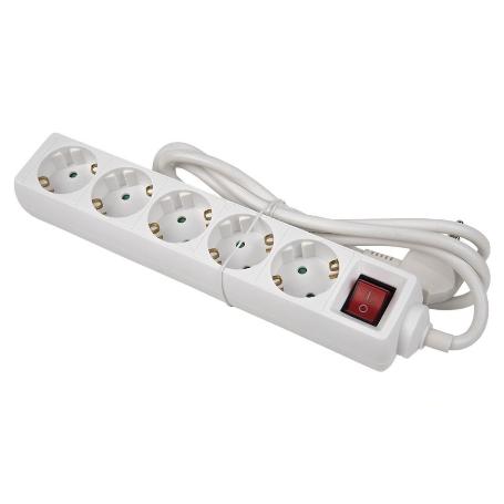 BASE MÚLTIPLE 5T. 1,4M CABLE C/INT. (16A-250V)