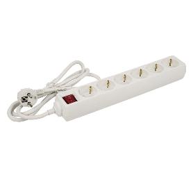 BASE MÚLTIPLE 6T. 1,4M CABLE C/INT. (16A-250V)
