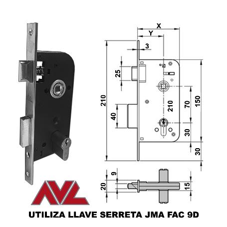 AVL CERRADURA EMBUTIR REF. 70CL-40