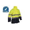 CHAQUETA DE LLUVIA DE ALTA VISIBILIDAD MODELO SAGITARIO AMARILLA Y AZUL TALLA M