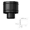 TERMINAL ANTIRREVOCANTE ESTUFA VITRIFICADO NEGRO Ø 150 MM. SOMBRERO TUBO CHIMENEA, SOMBRERO TUBO HUMO, SOMBRERO CAL