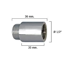 ALARGADERA REDONDA CROMO  1/2 X 20