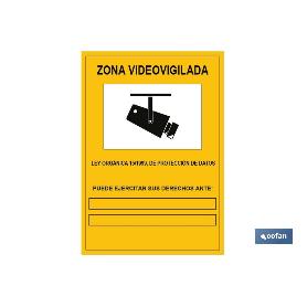 SEÑAL ADHESIVA 210 X 148 MM SEÑAL DE VIDEOVIGILANCIA. EL DISEÑO DE LA SEÑAL PUEDE VARIAR, PERO EN NINGÚN CASO SE VA