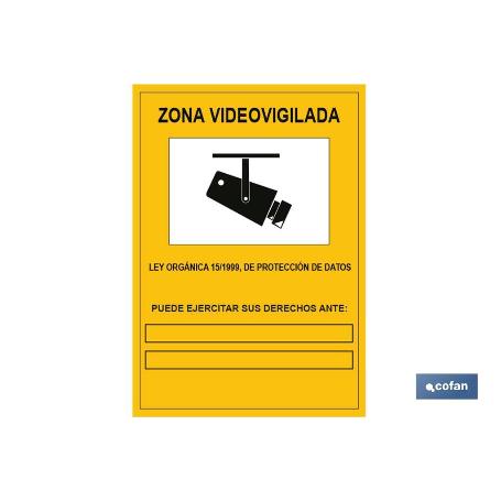 SEÑAL ADHESIVA 297X210MM SEÑAL DE VIDEOVIGILANCIA. EL DISEÑO DE LA SEÑAL PUEDE VARIAR, PERO EN NINGÚN CASO SE VARIA