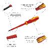 DESTORNILLADOR PLANO AISLADO CERTIFICADO VDE 1.000 V. MEDIDA 0,4 X Ø 2,5 X 75 MM. DESTORNILLADOR SEGURIDAD ELECTRIC
