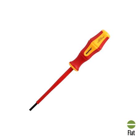 DESTORNILLADOR PLANO AISLADO CERTIFICADO VDE 1.000 V. MEDIDA 0,6X Ø 3,0 X 100 MM. DESTORNILLADOR SEGURIDAD ELECTRIC