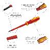 DESTORNILLADOR PLANO AISLADO CERTIFICADO VDE 1.000 V. MEDIDA 0,6X Ø 3,0 X 100 MM. DESTORNILLADOR SEGURIDAD ELECTRIC