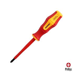 DESTORNILLADOR PHILLIPS AISLADO CERTIFICADO VDE 1.000 V. MEDIDA PH 2 - 6,0 X 100 MM. DESTORNILLADOR SEGURIDAD ELECT